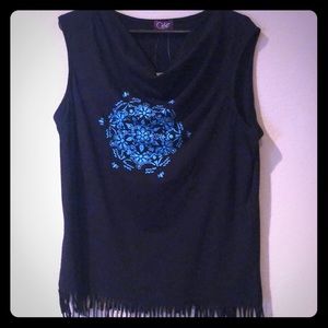 Exotic Tank with Fringe & Bling